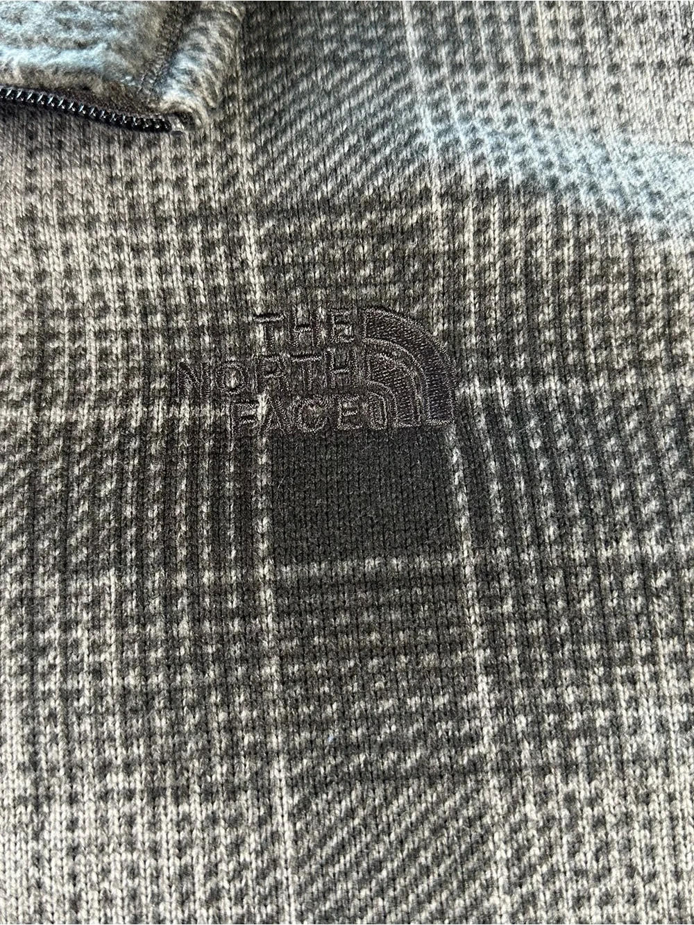 The North Face Gordon Lyons 1/4 Zip Pullover Mens XXL Gray Black Plaid Fleece